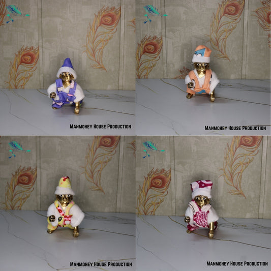 Cozy Winter Laddu Gopal Dress | Soft Woolen Kanha Ji Poshak with Cap  (Set Of 4)