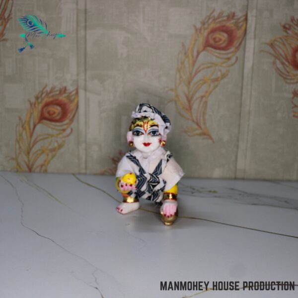 Handmade Laddu Gopal Bib Suit Combo  | Elegant Outfit for Krishna Idol Decoration ( Cotton Dress ) - Image 6