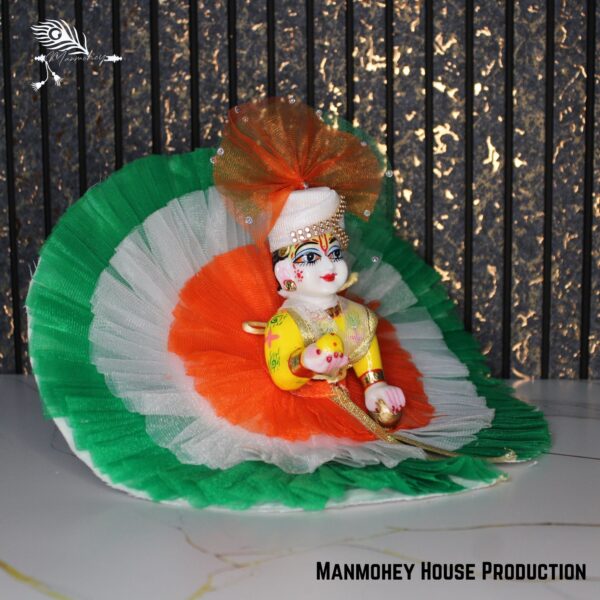 Tricolor Laddu Gopal Heavy Dress | Handmade Kanha Ji Poshak for National Festivals - Image 2