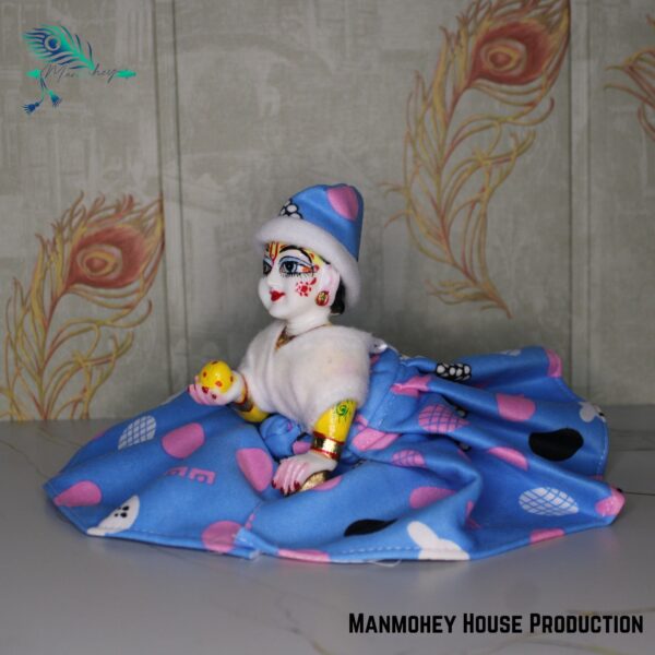 Premium Laddu Gopal Winter Dress – Soft Woolen & Cotton Fabric (Set of 4) - Image 3